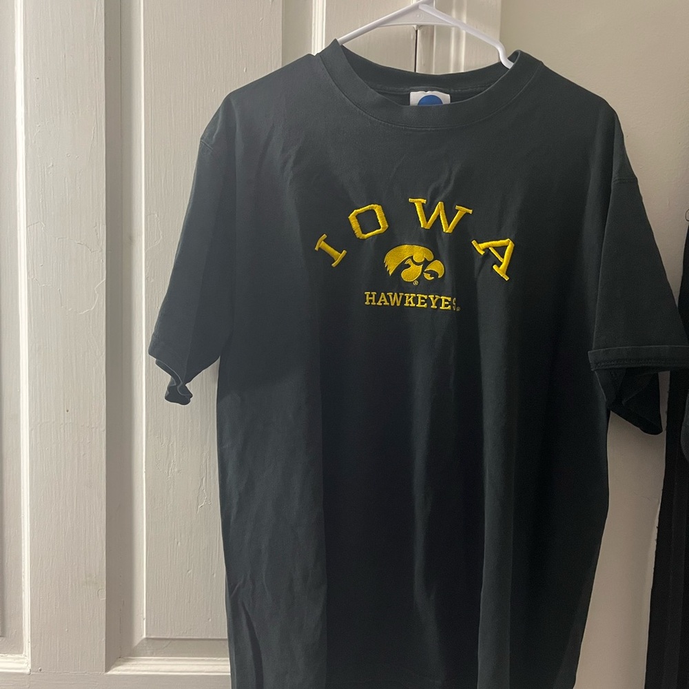 NCAA Iowa Hawkeyes Black and Yellow Short Sleeve Tee